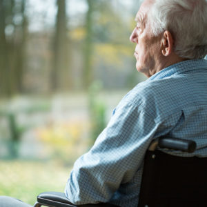 View from here man in wheel chair looking outside